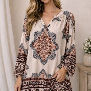 Free People Paisley Patterned Mini Dress